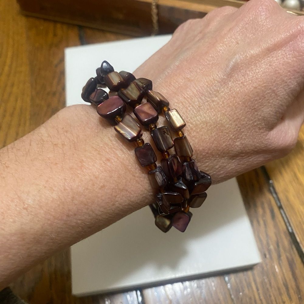 multi-strand brown beads bracelet